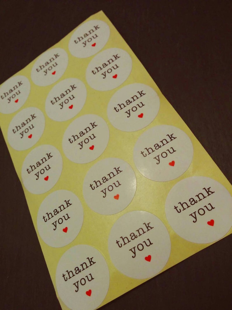 Thank You Sticker, Labels, Wedding Favour Thank you Stickers, Envelope Seals 30mm in diameter image 5