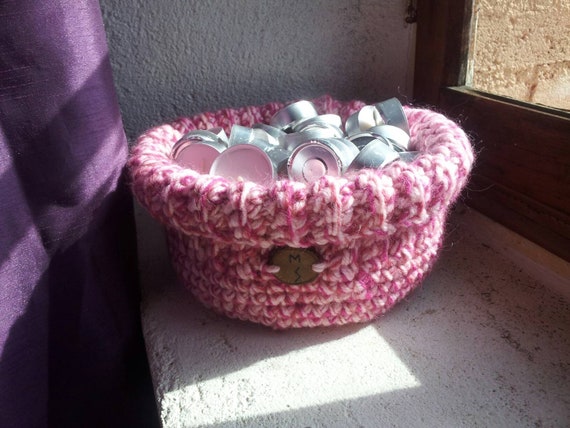 Pink Basket Crochet Basket Crochet Bowl Storage Basket Storage Container Bedroom Lounge Kitchen Home Decor Pagan Decor Wiccan Decor