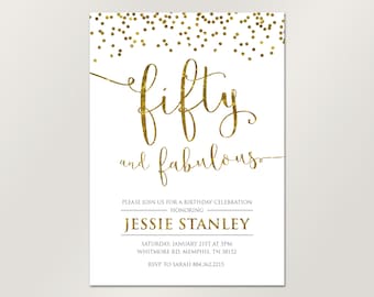 50th birthday invitations etsy