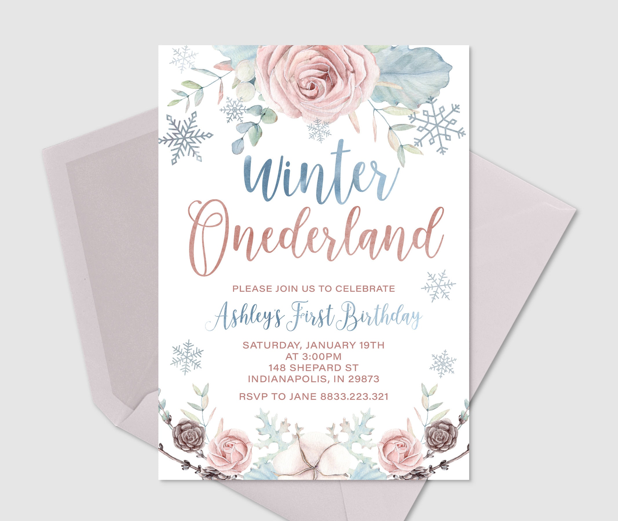 winter onederland invitations