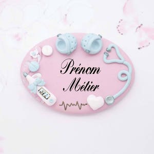 nurse badge, childcare worker, caregiver in fimo