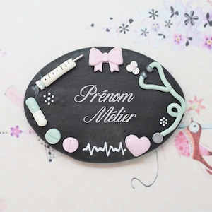 nurse badge, childcare worker, nursing assistant in fimo