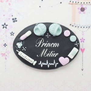 nurse badge, childcare worker, caregiver in fimo