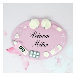 nurse badge, childcare worker, caregiver in fimo