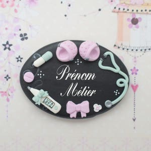 nurse badge, childcare worker, nursing assistant in fimo