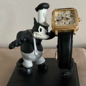 Vintage Disney Everlasting Time Steamboat Willie & Pete Watch, Limited Edition Watch and Figurine, Mickey Mouse Collectibles