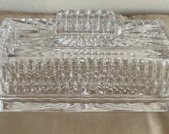 Princess House Crystal Royal Highlights Covered Butter Dish