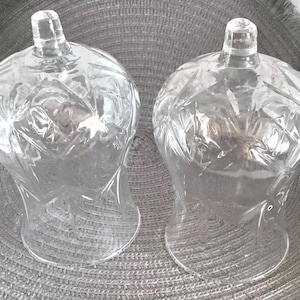 Home Interior Clear Glass Peg Votive Holders, Diamond Pattern, Pair
