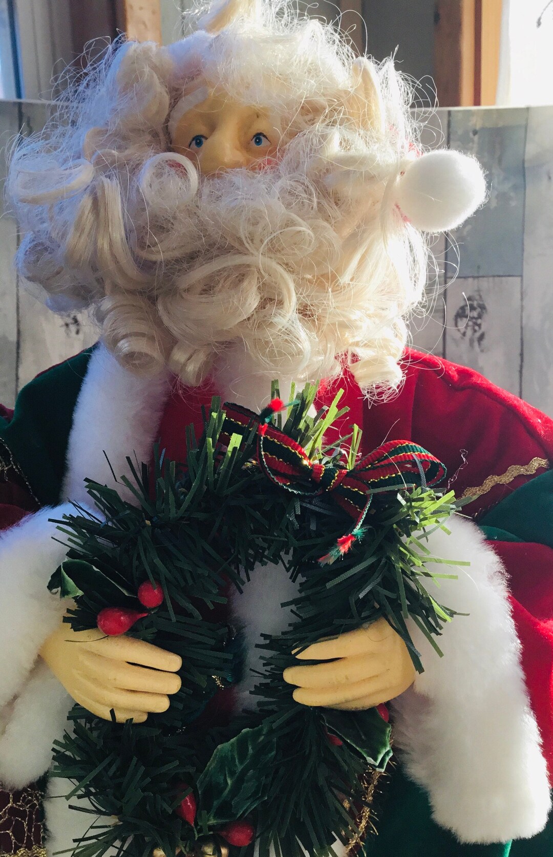 Vintage Santa Clause Doll Tree Topper Free Standing Etsy