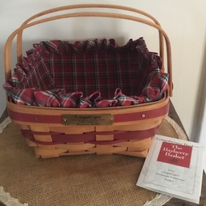 Set of 2 Longaberger Bayberry Baskets With Handles, 9 X 4 1/4 and 6 7/8 X 5  1/4 