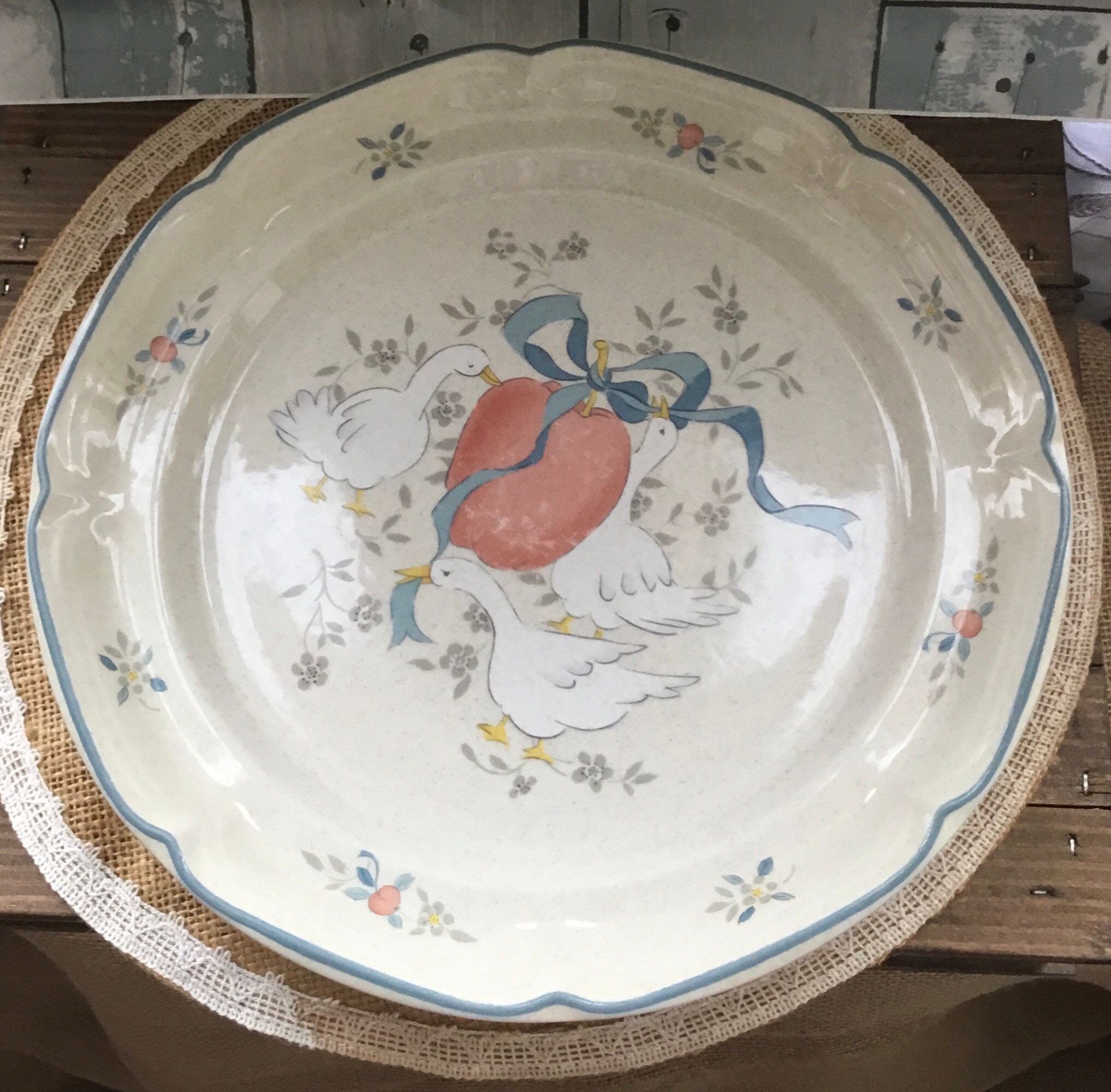 Marmalade International Stoneware Geese Dinner Plate Country Geese