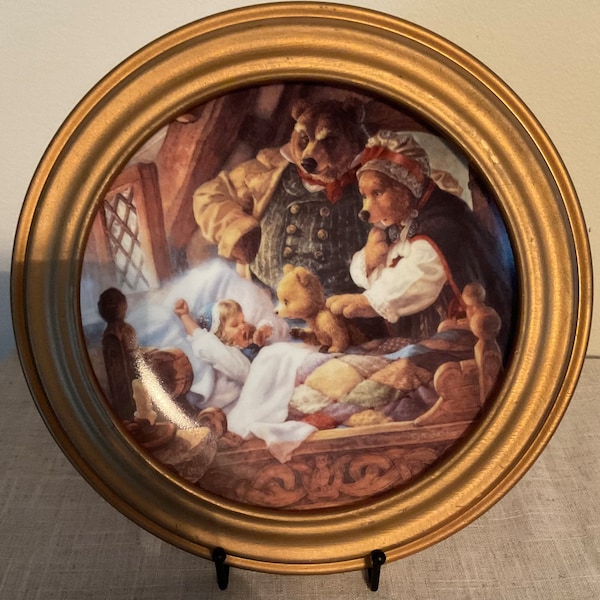 Knowles Goldilocks and the Three Bears Collector’s Plate in Frame