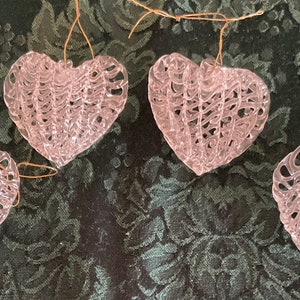 Heart Christmas Ornaments, Christmas Tree Ornaments Set of 4