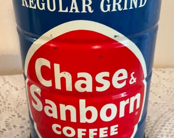 Chase & Sanborn Coffee Tin , Old Coffee Tin, Vintage Advertising Tin