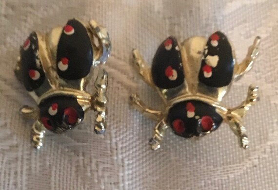 Vintage Lady Bug Brooch Pins, Pair of Lady Bug Br… - image 4