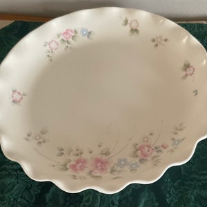 Pfaltzgraff Tea Rose Fluted Round Serving Dish Platter 12”D
