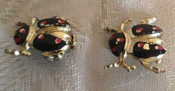 Vintage Lady Bug Brooch Pins, Pair of Lady Bug Br… - image 5