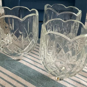 Home Interior Crystal Tulip Shaped Peg Votive Holders, Diamond Pattern, Set of 3