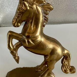 Vintage Solid Brass Unicorn Statue Unicorn Figurine, Brass Horse Unicorn, Brass Animal Mantle Decor