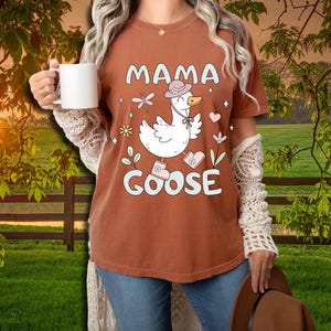 Mama Goose Silly Goose Comfort Colors®T-Shirt, Mom Goose Family Shirt,Mama Silly Goose Birthday,Homestead Mom Gift,Unique Mother&#39;s Day Gift