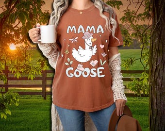 Mama Goose Silly Goose Comfort Colors®T-Shirt, Mom Goose Family Shirt,Mama Silly Goose Birthday,Homestead Mom Gift,Unique Mother&#39;s Day Gift