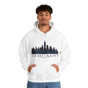Chicago skyline, Unisex hoodie, Chicago Sweatshirt, Chicago Skyline Shirt, Chicago Illinois Crewneck, Chicago Pullover, Chicago City Gift