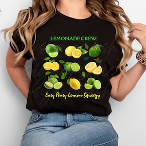 Einfach Peasy Lemon Squeezy Shirt | Lemonade Crew Citrus Tee | Zitrone Limette Vintage Geschenk | Sommer Obst Wortspiel Shirt | Lustiges Retro Zitat Tee
