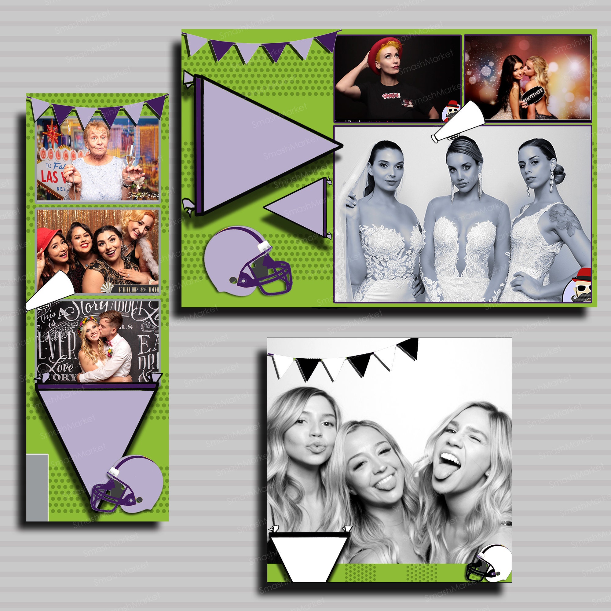 15 Sports Themed Photo Strip Template Pack for Photo Booths | Includes ...