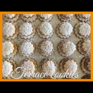 2x34 pcs. German Terassen cookies, 2 boxes with authentic German Terassen cookies, &quot;Terassenplätzchen&quot; filled with raspberry jam