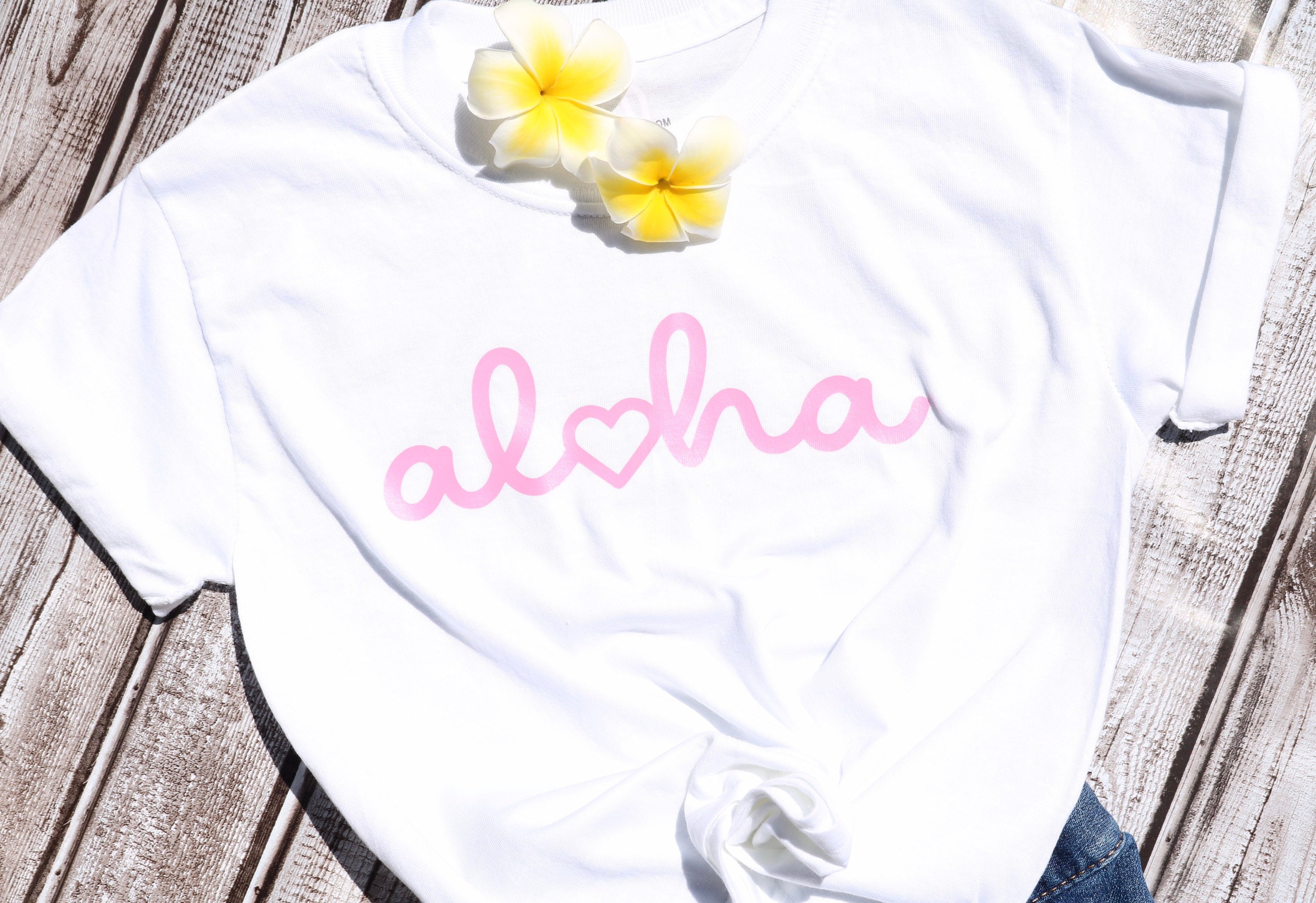 Aloha and A Hui Hou Hawaiian Words TODDLER SIZE 4T Designed T-shirt, Hello and Goodbye in Hawaiian; Bubblegum Pink or Dark Purple