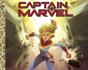 CAPTAIN MARVEL Little Golden Book PLUS Flerken Mini Print