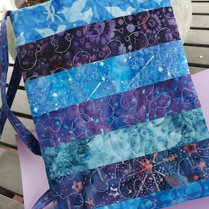 Indigo batik mini bag.  Enjoy our blue batik designer fabric bag for your personal shopping or travel.