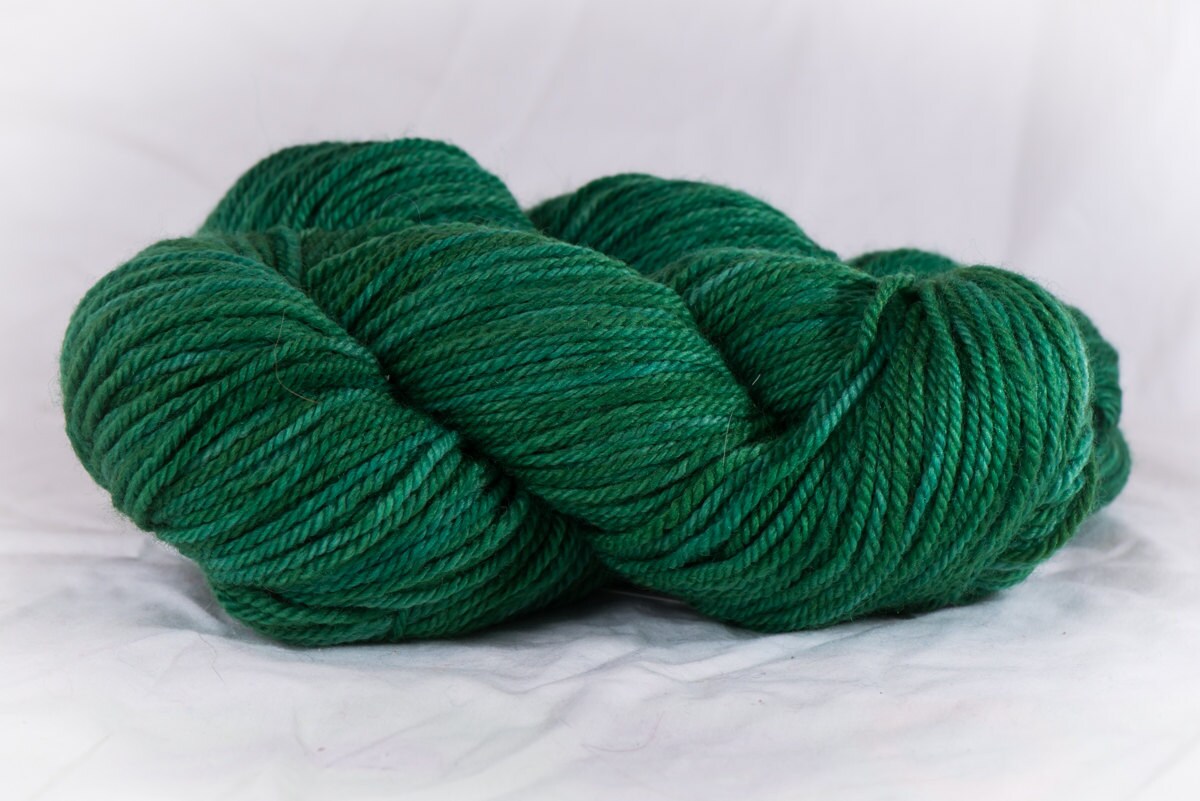 Leaf Green BFL Aran Weight Yarn | Etsy