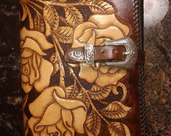 Lady Rose Bible Cover with Diablo Buckle (Please read item details before you order. MEASUREMENTS REQUIRED! Height, Width, Thickness)