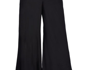 Women's Rayon Plazo Black Colour Plazzo 
