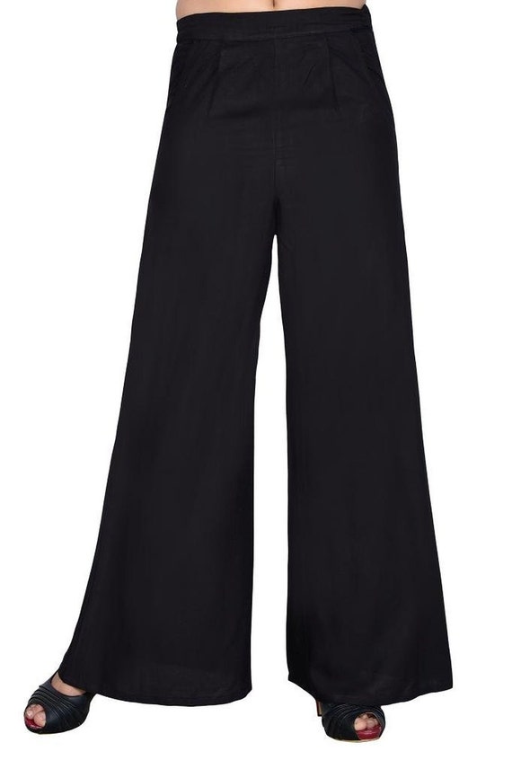 Rayon Plazo Black Colour Plazzo Pants 
