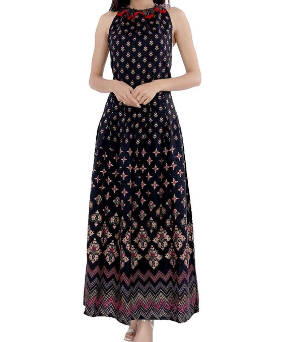 Mustard Color Long Printed Kurti Suits Anarkali Suit Salwar