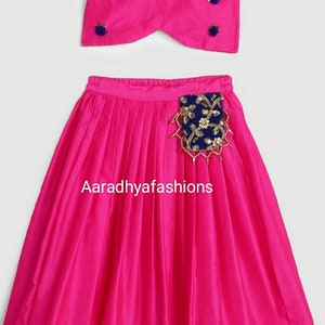 Mooie roze lehanga jurk voor meisjes, Indiase jurk. Lehenga choli voor baby, Ghagra choli, Navratri lehenga, chaniya choli, rok en top