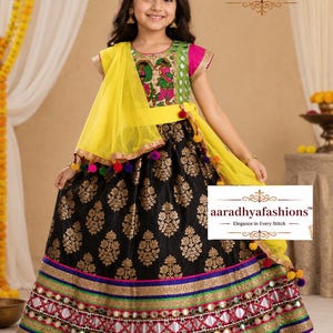 Girls' Radha Lehenga Choli Dress, Indian Ghagra Choli, Navratri Outfit