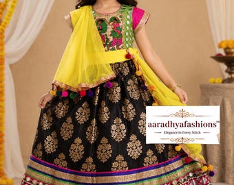 Robe Radha Lehenga Choli fille, Ghagra Choli indienne, tenue Navratri