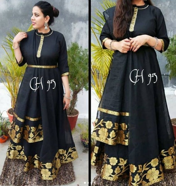 NYRA CUT FLORAL BLACK KURTI SET at Rs.750/Piece in surat offer by kala  boutique creation