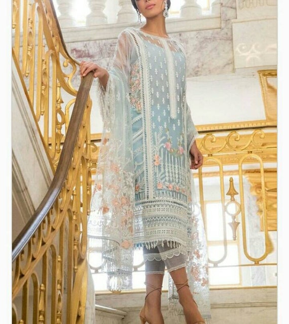 Designer Net Embroidered Pakistani Salwar Suit Kameez for Women Salwar Suits Ethnic Suits Festive Suits Straight Kurta Suit