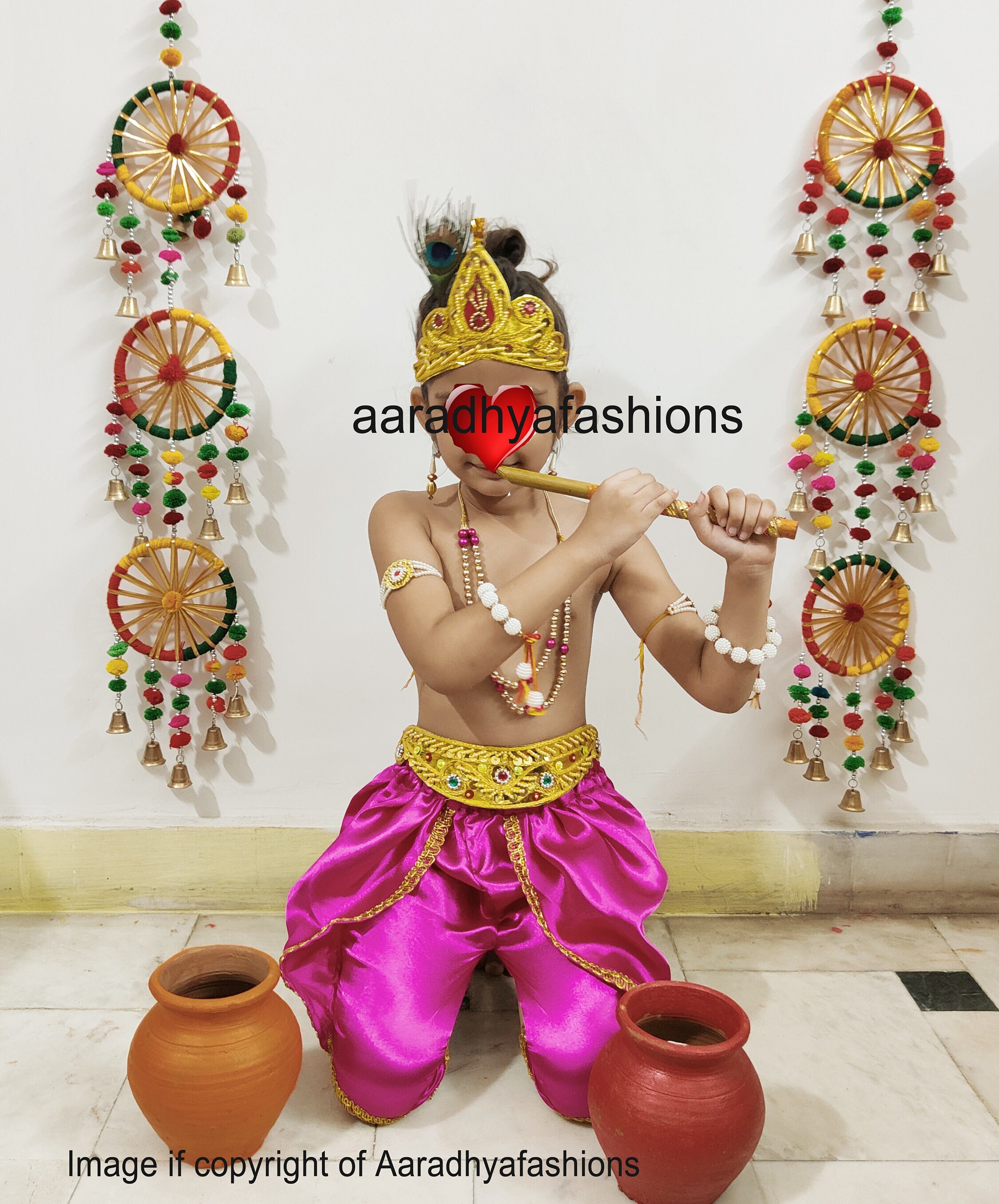 Beautiful Indian Traditional Krishna Dress for Kids, Kanha dress, silk Dhoti for kids, Kurta Pant, Indian Kids Dresses, Kanha dress