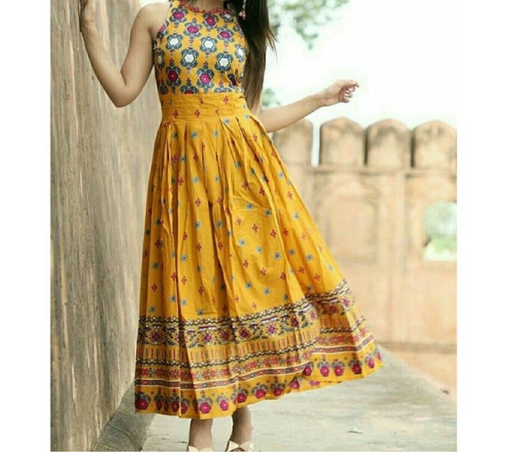 mustard anarkali suits