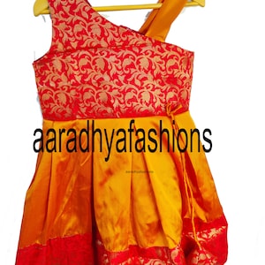 Indisches Pattu Pavadi-Kleid für Mädchen, Kleid für Babymädchen | Designer-Babykleid aus Seide | Weiche Kleider für Babys | Partykleider für Mädchen