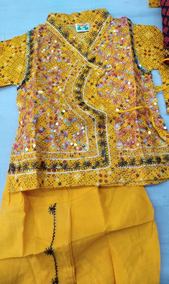 Horn ok Please Handcrafted Designer Flower Laddu Gopal Dress / Ladoo Gopal  Dress / Kanha Ji Dress Size ( Size 6 ) 6 Pieces / Pack - Rolloverstock
