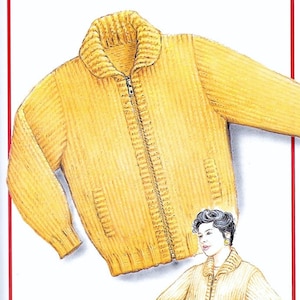 Chunky Cardigan, Knitting Pattern, Basic Chunky Cardigan, PDF Instant Download, Vintage Fashion, 1980's, Easy Knitting