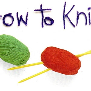 How To, Learn To Knit, PDF Download, Beginner Knitting, How To Instructions, Instant Download