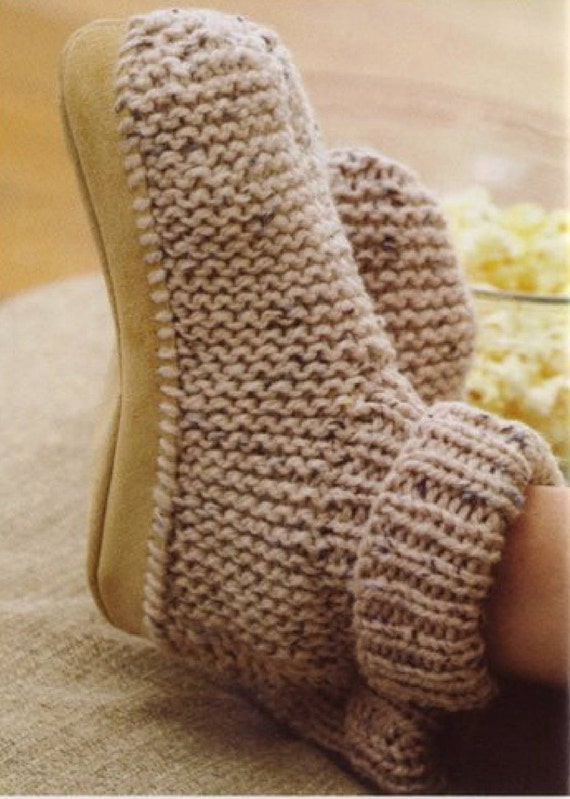 Ladies knitted slipper boots cheap