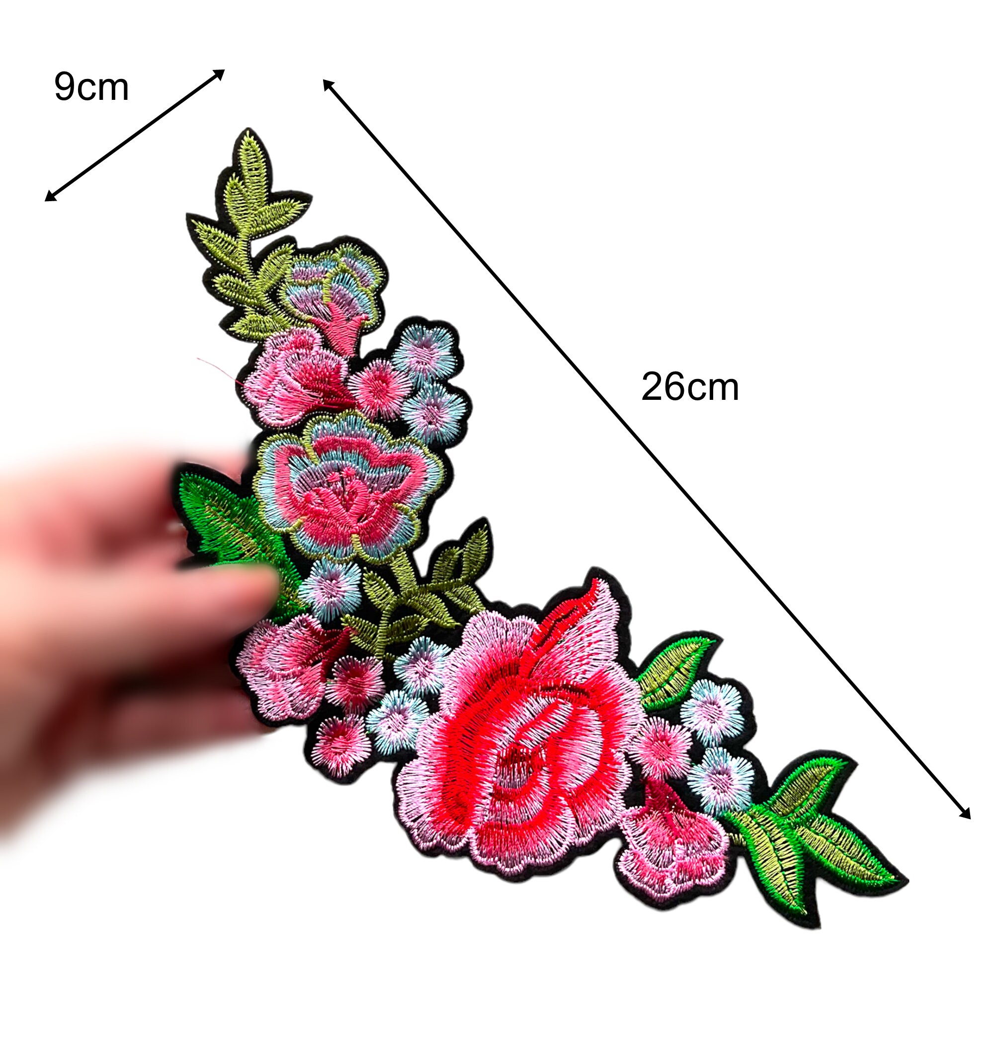 Rose Flower Patch Large Patch Sewing Patch Embroidery Etsy